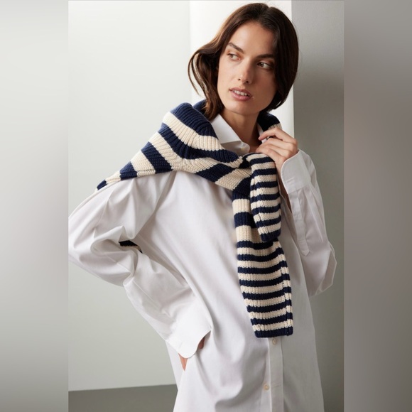 EUC - Derek Lam Sweater Navy and Cream Stripe Knit - Picture 5 of 13